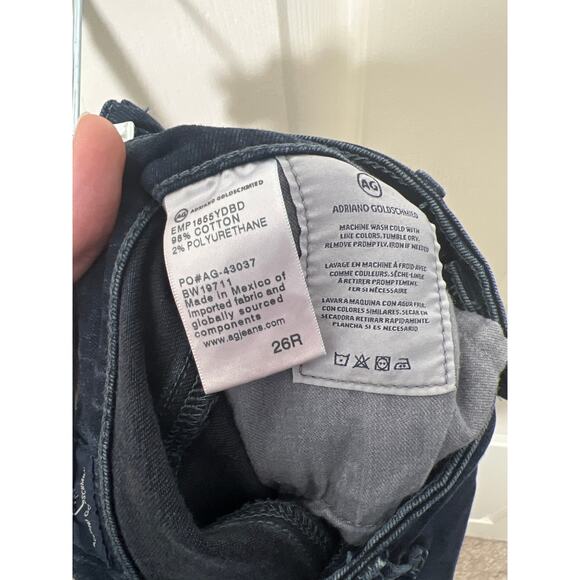 AG The Prima Ankle Cigarette Jeans Mid Rise Denim Dark Wash Blue Women's 26 Easy - Picture 4 of 6